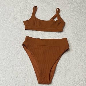 Aerie Bikini set size small rust color top & bottom